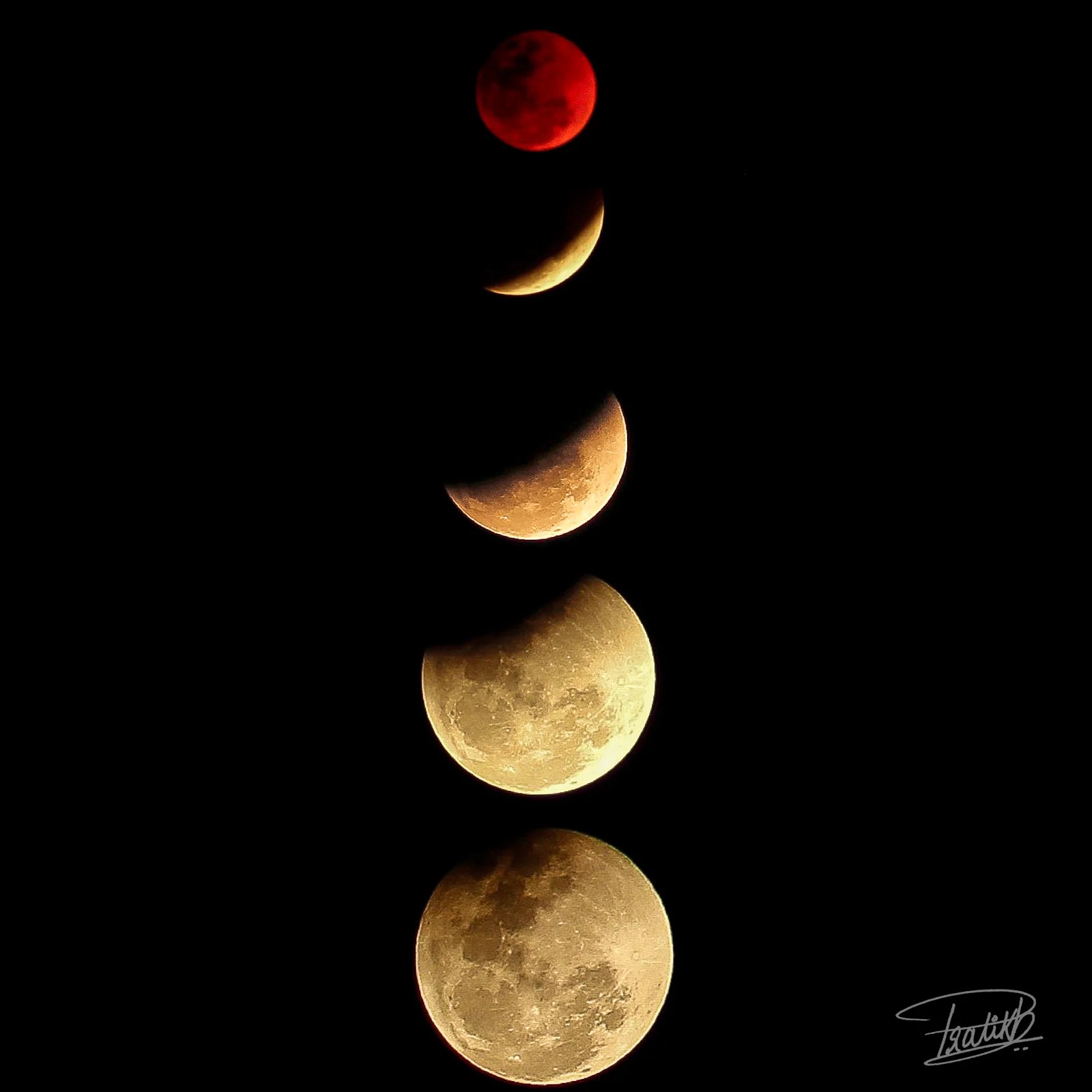 Composite image of the Super Blue Blood Moon