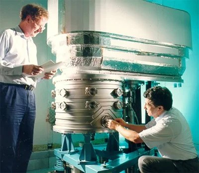 Internal view of the Kibble balance mechanism